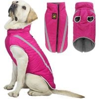 Zimowa Kurtka dla Dużego Psa 6XL Ciepła Wodoodporna i Odblaskowa Różowa