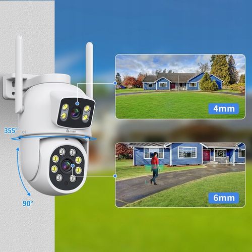 ZEWNĘTRZNA OBROTOWA KAMERA IP WIFI 8MP 4K 2 Ekrany A-1005 na Arena.pl