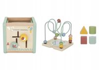 DUŻA DREWNIANA KOSTKA EDUKACYJNA SORTER AKTYWNOŚCI MONTESSORI WOOPIE GREEN