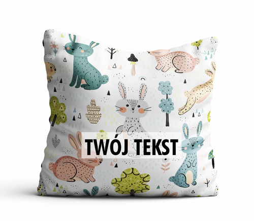 Poduszka DZIECIĘCA z Twoim napisem PD38 zajączki na Arena.pl