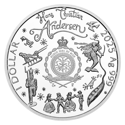 Niue: Book Templates - H. C. Andersen - The Snow Queen kolorowany 29 gramów Srebra 2025 Proof na Arena.pl