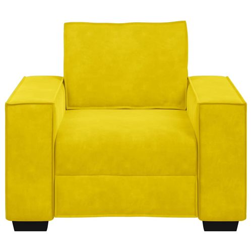Sofa Fotel Żółty 59 cm Aksamit na Arena.pl