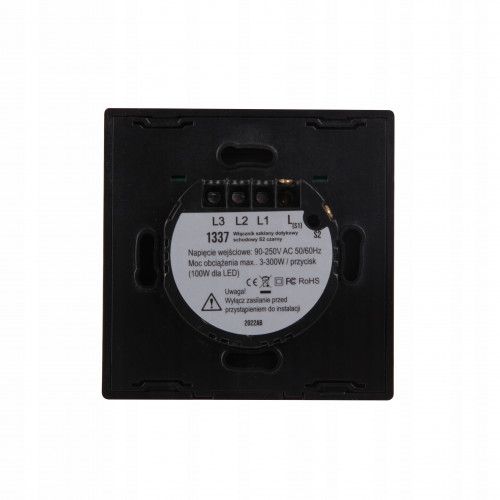 PILOT S2 PODTYNKOWY WYŁĄCZNIKA ŚWIATŁA SZKŁO POJEDYNCZY CZERŃ na Arena.pl