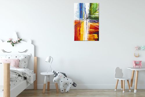 Obraz Płótno 40X60 Tęczowa Abstrakcja na Arena.pl