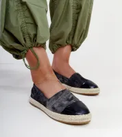 Czarne błyszczące espadryle Surana 40