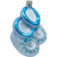 Bombka choinkowa szklana: Buciki dziecięce: niebieskie