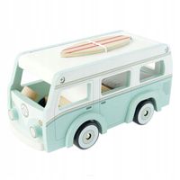 LE TOY VAN DREWNIANY WAKACYJNY KAMPER Z DESKĄ SURFINGOWĄ CAMPERVAN VINTAGE