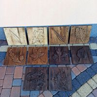 Obraz płaskorzeźba natura w drewnie z motywem liścia liść listek 30cm