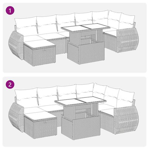 8-cz. zestaw wypoczynkowy do ogrodu, z poduszkami, brązowy na Arena.pl