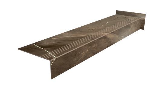 Stopnica gres, brązowy marmur carving z nacięciami antypoślizgowymi 100x30 na Arena.pl