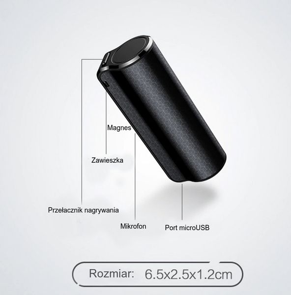DYKTAFON PODSŁUCH SZPIEGOWSKI Z MAGNESEM DETEKCJĄ zdjęcie 6