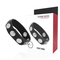 darkness leather ring - skorzany pierścień regulowany, uniwersalny