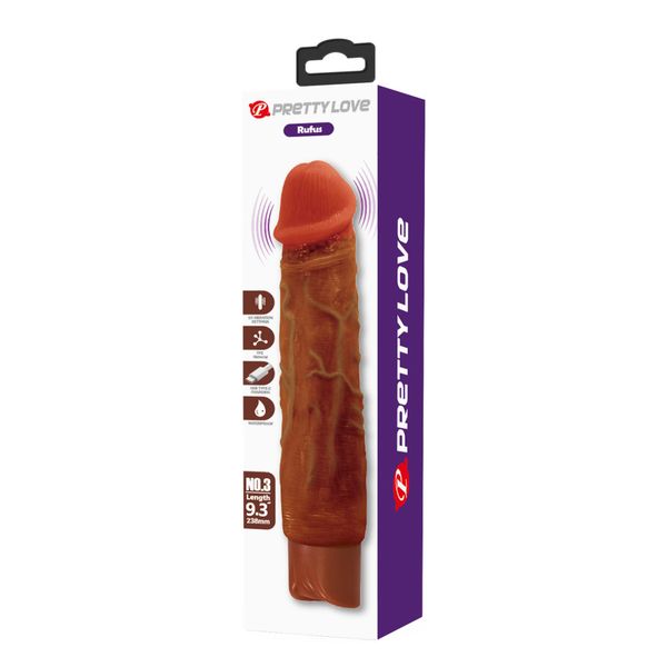 Pretty Love Rufus Realistic Vibrating Dildo (Brown Edition) zdjęcie 12