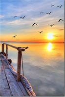 100 70CM OBRAZ PŁÓTNO DREWNIANY POMOST PŁÓTNO RAMA