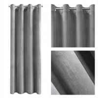 ZASŁONA WELUROWA VELVET PRZELOTKI 140X250 SZARA