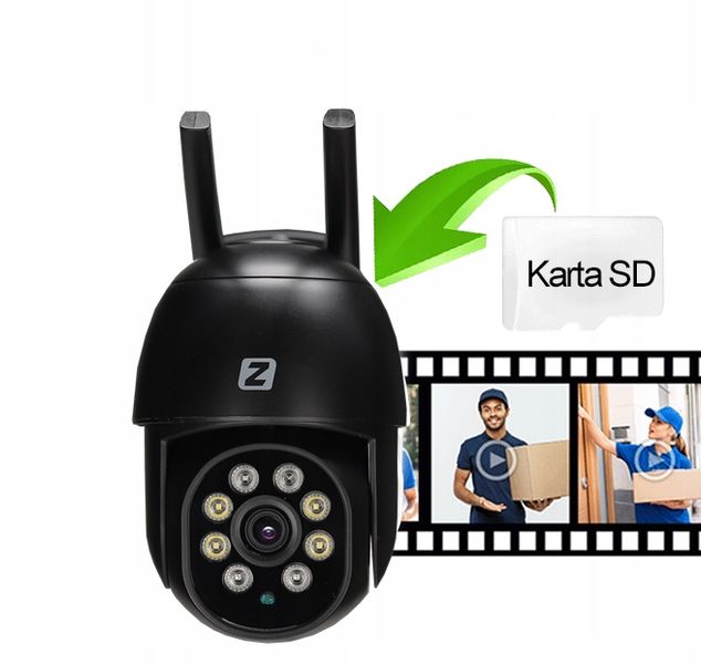 ZEWNĘTRZNA KAMERA OBROTOWA IP 8MPx UHD 2160p 4K WiFi CZARNA 4xZOOM zdjęcie 10