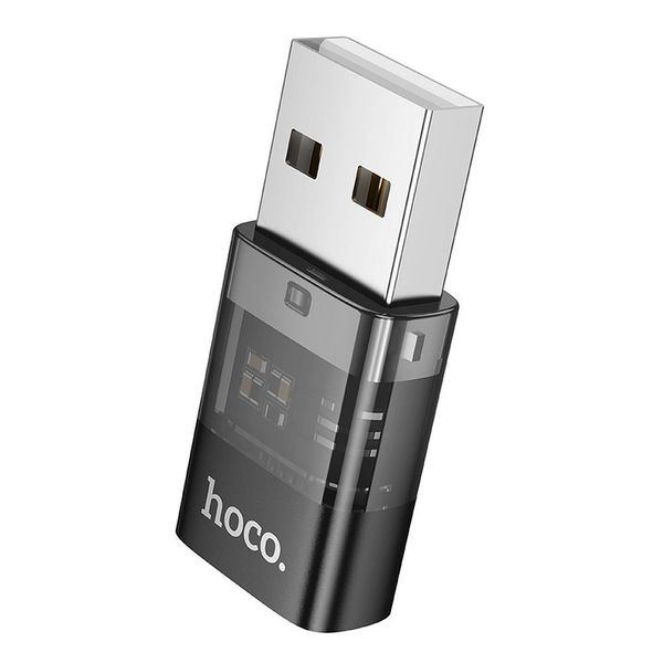 Adapter USB A do USB C Hoco UA36C transparentny czarny zdjęcie 1