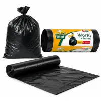 worki na śmieci paclan bee smart czarne 60l 50 szt