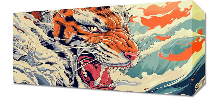 Obraz 40x20cm Tygrys Na Fali zdjęcie 1