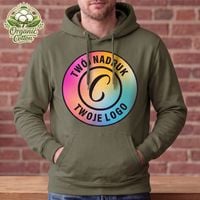 Bluza z kapturem Organic Cotton oliwkowa z Twoim nadrukiem - Kangaroo S