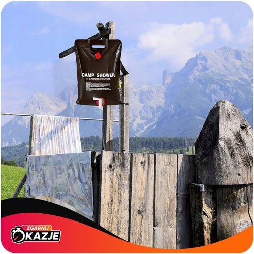 PRYSZNIC SOLARNY 20L KEMPINGOWY TURYSTYCZNY POLOWY BIWAKOWY NAGRZEWA WODĘ na Arena.pl