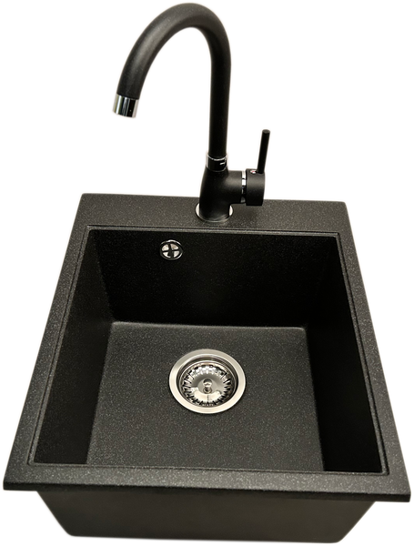 Zlewozmywak jednokomorowy COBALT grafit + bateria NOON zdjęcie 1