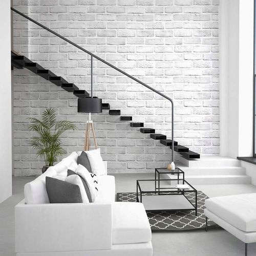 SAMOPRZYLEPNA TAPETA BIAŁA CEGŁA 3D OKLEINA 45cm x 10m na Arena.pl