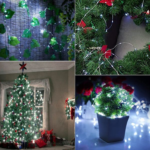 LAMPKI DRUCIK 80 LED MIKRO GIRLANDA BIAŁY ZIMNY AA zdjęcie 9