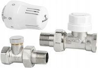 ZESTAW TERMOSTATYCZNY PROSTY 1/2 ZAWORY DO GRZEJNIKA + GŁOWICA