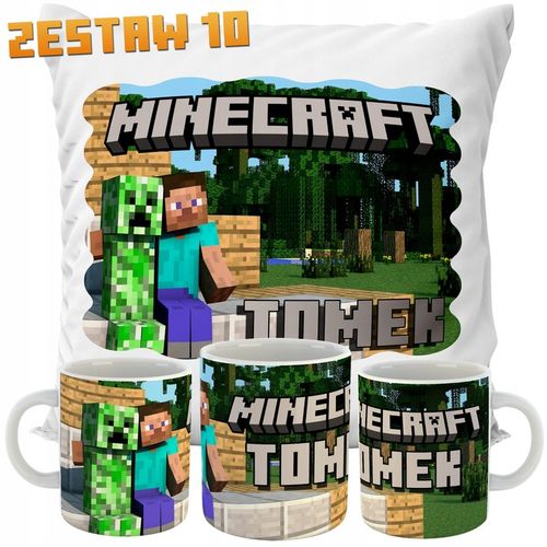 ZESTAW PODUSZKA + KUBEK MINECRAFT IMIĘ PREZENT na Arena.pl