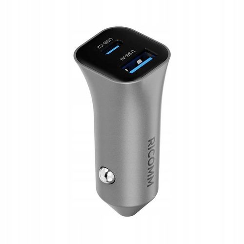 Mocna ładowarka samochodowa 38W USB-A + USB-C dwuportowa Jakość Ricomm PD na Arena.pl