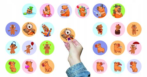 NAKLEJKI NA ZESZYT NALEPKA Z POSTACIAMI KÓŁKO KAPIBARA ZWIERZE WZORY 23EL na Arena.pl