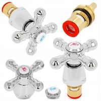 2X POKRĘTŁO KUREK UCHWYT BATERII KRANU RETRO POKRĘTŁA GŁOWICE CERAMICZNE