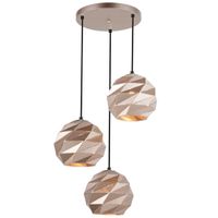 LAMPA wisząca PALERMO PND-2424-3S-GD Italux metalowa OPRAWA geometryczny ZWIS kaskada kule balls złote