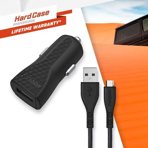 Energizer HardCase - Ładowarka samochodowa USB-A 1A + Kabel Micro USB (Czarny) na Arena.pl