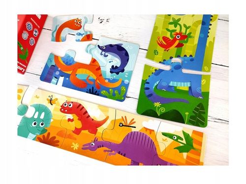 Dinozaury Układanki Malucha Puzzle Progresywne 2+ Kapitan Nauka na Arena.pl