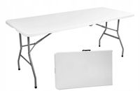 Stół cateringowy turystyczny bankietowy składany do ogrodu biały