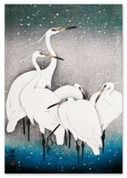 Plakat stado ptaków japońskie plakaty 70x100 cm