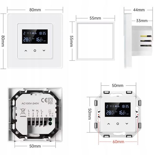 Inteligentny Termostat Obciążalny Ogrzewanie 16A Biały WiFi TUYA PSMART na Arena.pl
