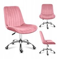 Fotel biurowy obrotowy MARK ADLER różowy welurowy tapicerowany do
