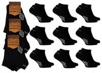 UMBRO Skarpety STOPKI bawełniane SNEAKER Czarne 9 par rozm. 43 - 46