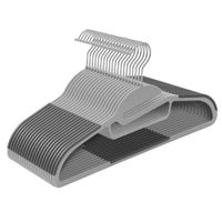 Zestaw 20 plastikowych wieszaków szarych z hakiem 360° do ubrań