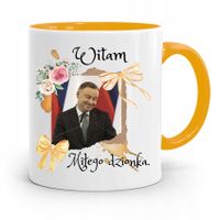 Kubek Żółty Prezydenta Andrzej Duda Pis Dla Ciebie Z Nadrukiem Ze Zdjęciem