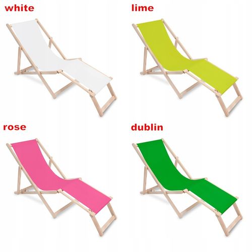 Leżak Drewniany z Podnóżkiem na Balkon Taras Ogród Plażę Nadruk Wzory Mix na Arena.pl