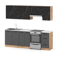 Kuchnia Modułowa Nowoczesna Z Blatem Mokka 2.4m Wotan San Sebastian Szary