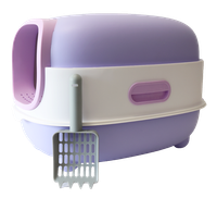 Fioletowa Kuweta zamknięta dla kota z łopatką 56x39x40cm COSMO