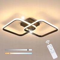 LAMPA SUFITOWA LED ZYRANDOL CZARNY KWADRAT NOWOCZESNY Z PILOTEM 50W