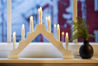 ŚWIECZNIK ADWENTOWY BIAŁY LED 30cm LED