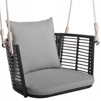 Wiszące krzesło ogrodowe rattanowe 180 kg szare