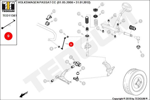 VW PASSAT CC ŁĄCZNIK STABILIZATORA PRZEDNIEGO 357 na Arena.pl